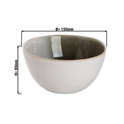 (12 Stück) NORDIC - Schüssel -  Ø 15 cm - 90 cl - Grün/ Weiß