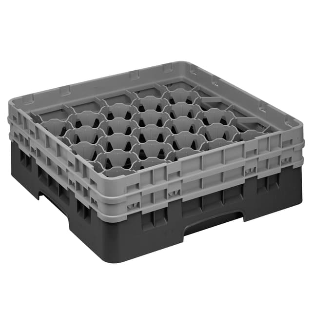 CAMBRO | CAMRACK® - Gläserspülkorb 1/1 - 30 Fächer - mit 2 Extender - 500x500mm - Schwarz