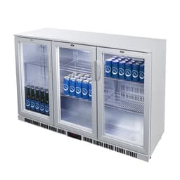 GASTRO-COOL | Barkühlschrank - 1350mm - 312 Liter - mit 3 Glasflügeltüren - Silber