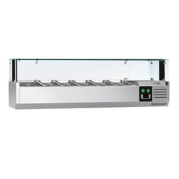 Kühlaufsatzvitrine PREMIUM mit LED-Licht - 1500x395mm - 5x GN 1/3 + 1x GN 1/2