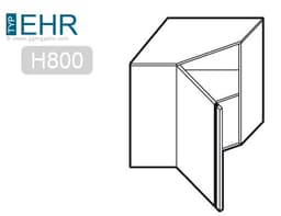 Edelstahl Eck-Wandhängeschrank - 700x400mm - mit Flügeltür - Höhe: 800mm