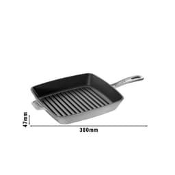 STAUB | GRILL PANS - American Grill - 260x260mm - Gusseisen - Graphit-Grau