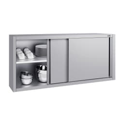 Edelstahl Wandhängeschrank ECO - 1600x400mm - mit Schiebetür - 650mm hoch