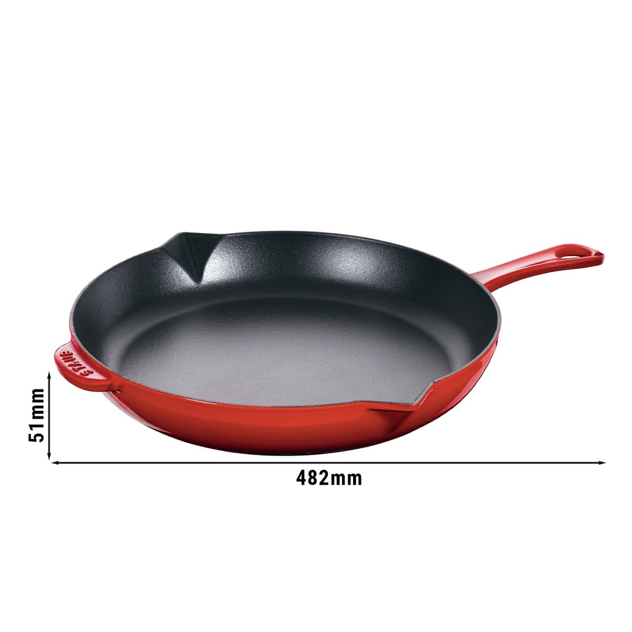 STAUB | PANS - Bratpfanne mit Ausgießnase - Ø 260mm - Gusseisen - Kirsch-Rot