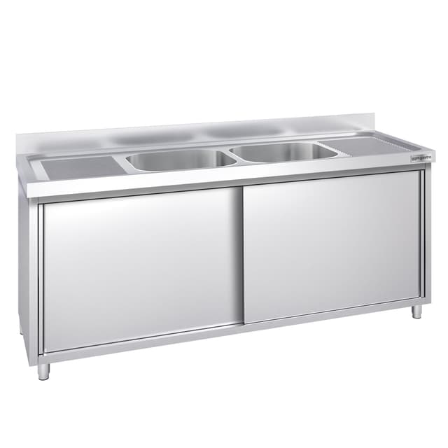 Spülschrank PREMIUM - 2000x600mm - mit 2 Becken mittig