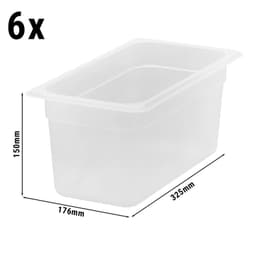 (6 Stück) CAMBRO | CAMWEAR® -  Polypropylen GN 1/3 Behälter - milchig - Tiefe: 150mm