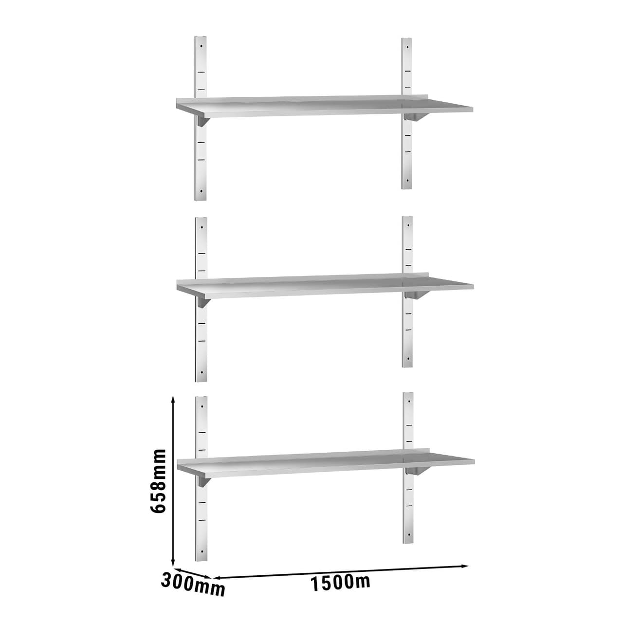 Wandborde PREMIUM - 1500x300mm - mit 3 Etagen