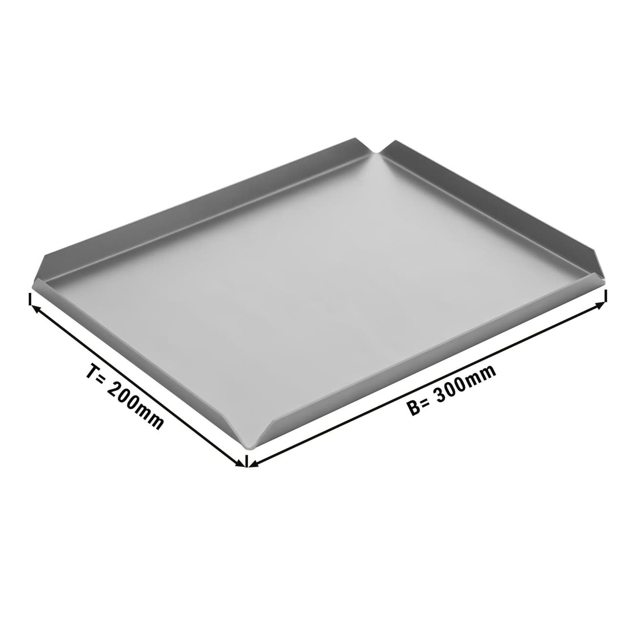 (5 Stück) Konditorei- & Präsentationsplatte aus Aluminium - 300x200x10mm - Silber