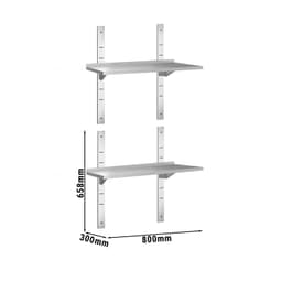 Wandborde PREMIUM - 800x300mm - mit 2 Etagen