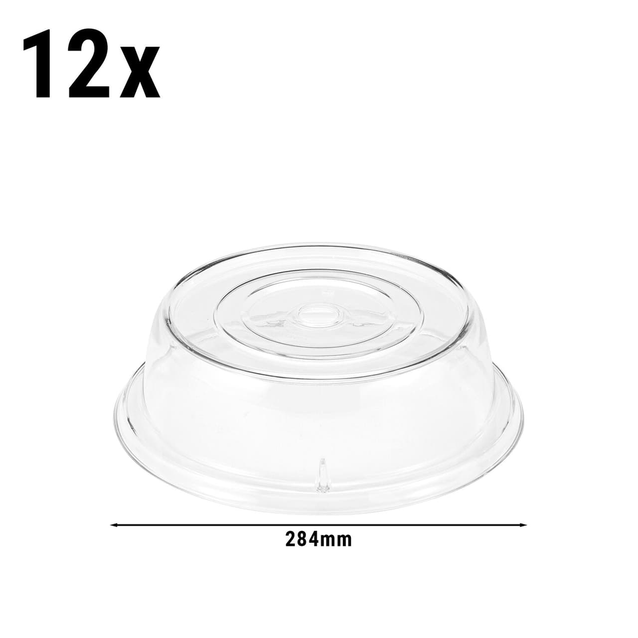 (12 Stück) CAMBRO | CAMCOVERS® - Tellerabdeckhaube aus Camwear® - Polycarbonat - ø 270mm - Transparent