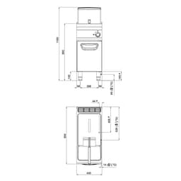 Gas Fritteuse - 18 Liter - 14 kW - Indirekte Beheizung