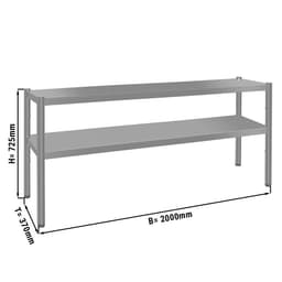 Aufsatzbord ECO - 2000x370mm - mit 2 Etagen - 0,7 m hoch