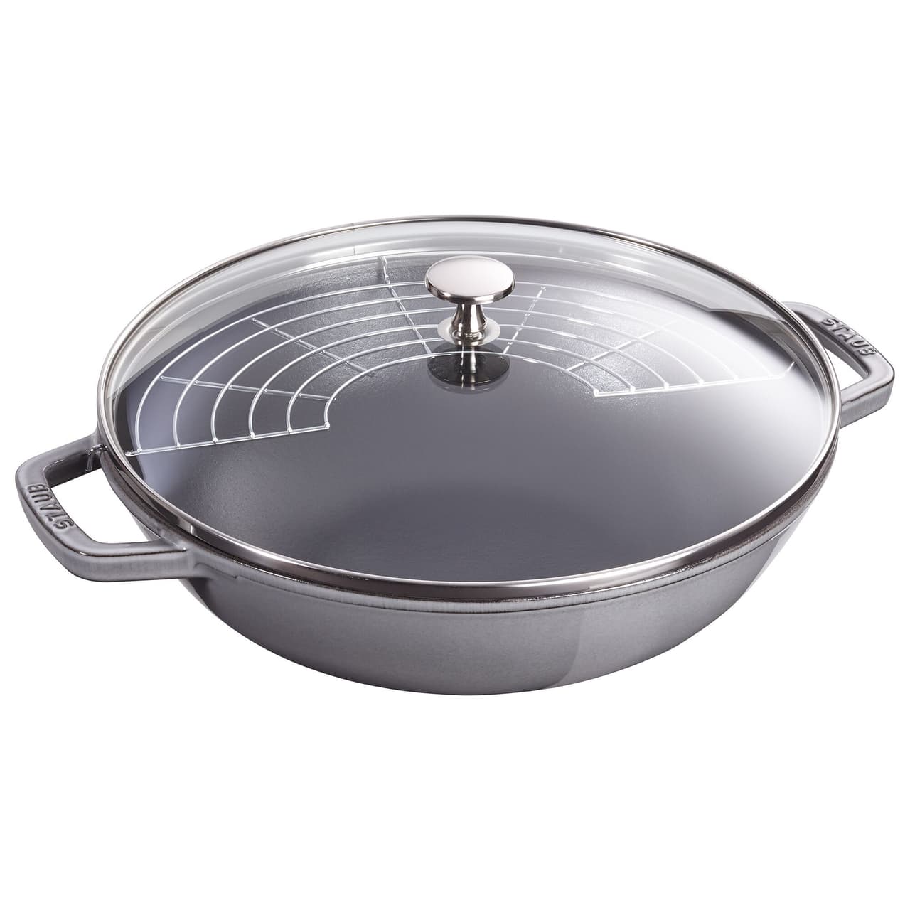 STAUB | SPECIALITIES - Wok mit Glasdeckel - Ø 300mm - Gusseisen - Graphit-Grau