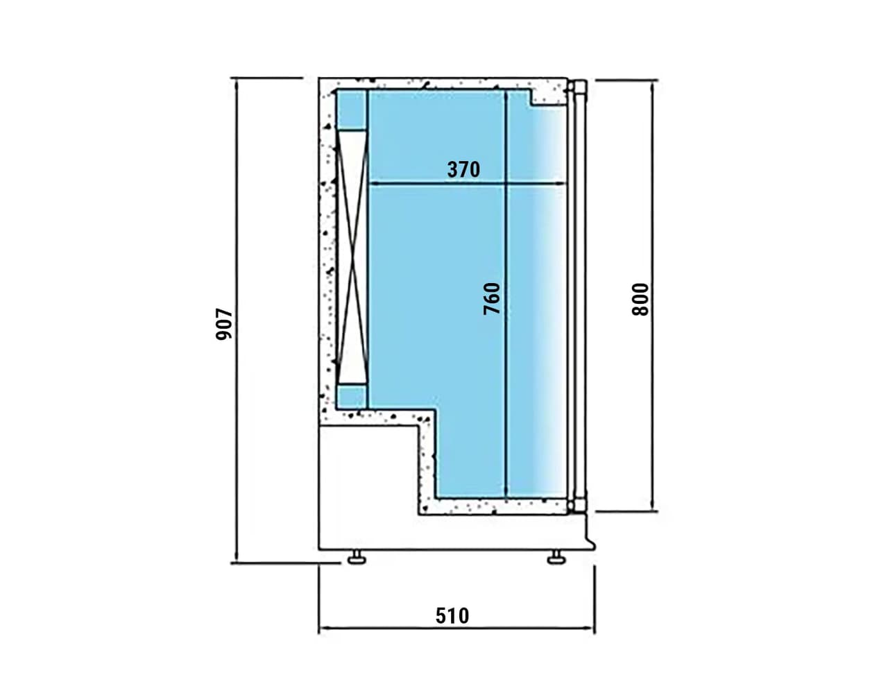 Barkühlschrank - 900mm - 220 Liter - mit 2 Glasflügeltüren - Edelstahl