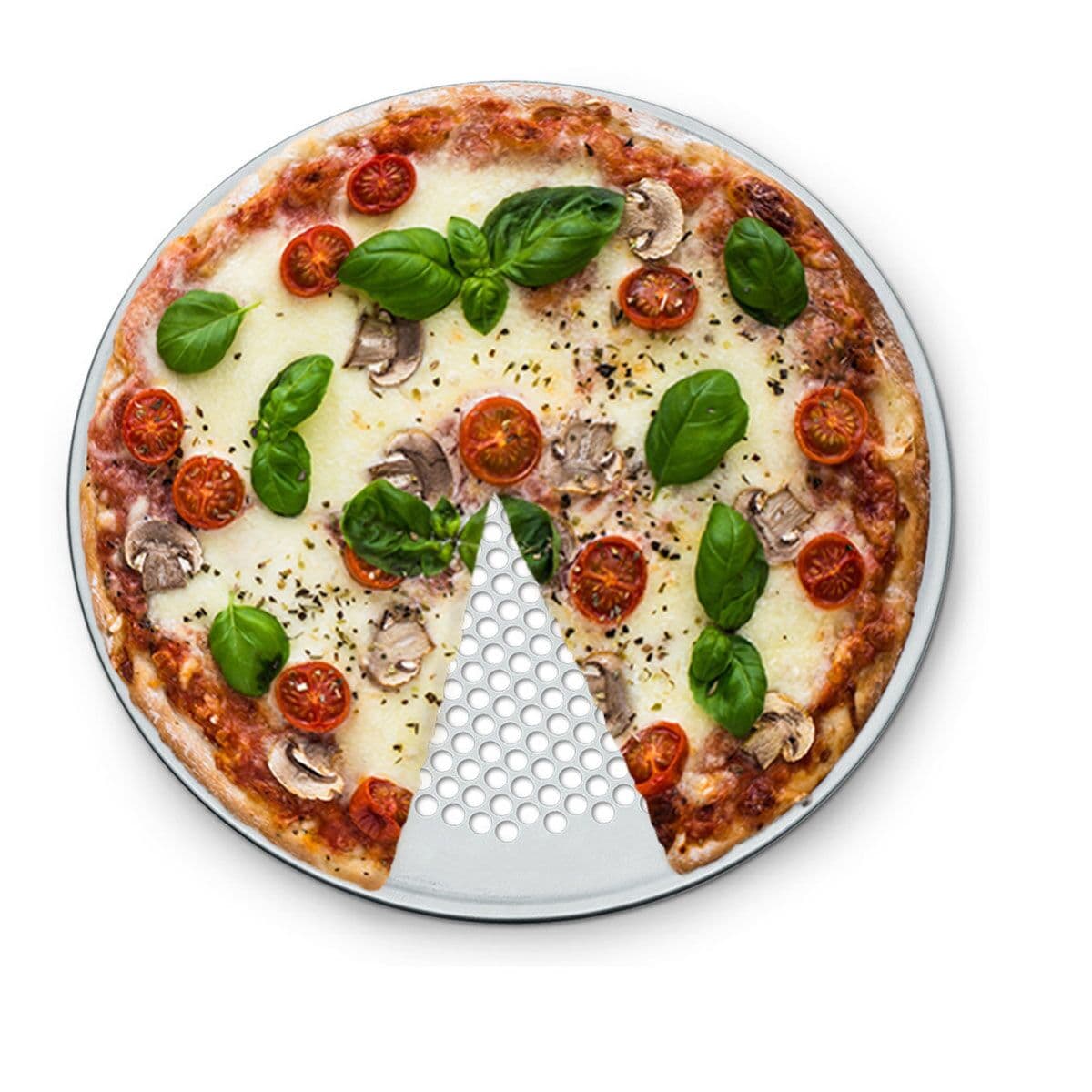 Pizzascheibe aus Aluminium - gelocht - Ø 25 cm