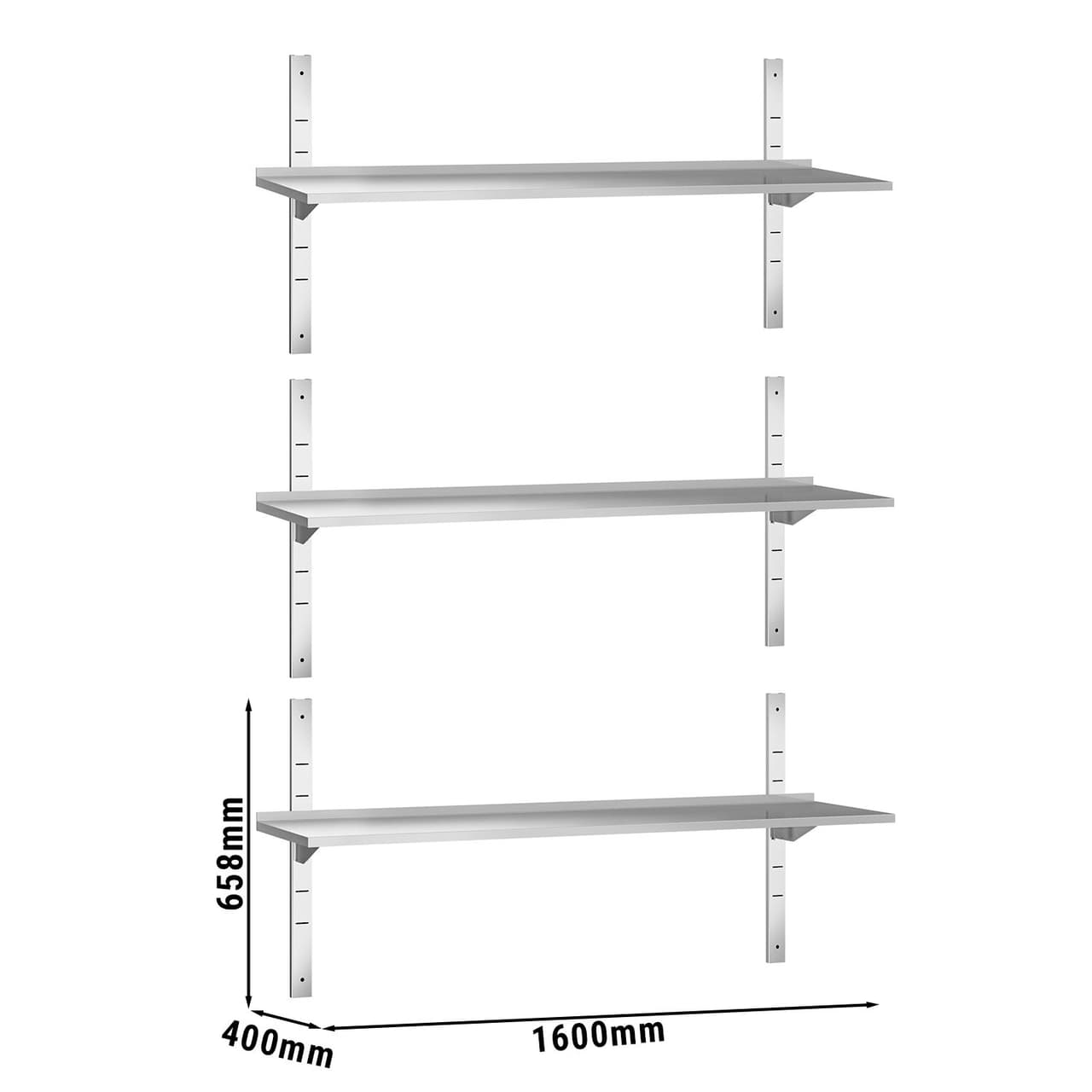 Wandborde PREMIUM - 1600x400mm - mit 3 Etagen