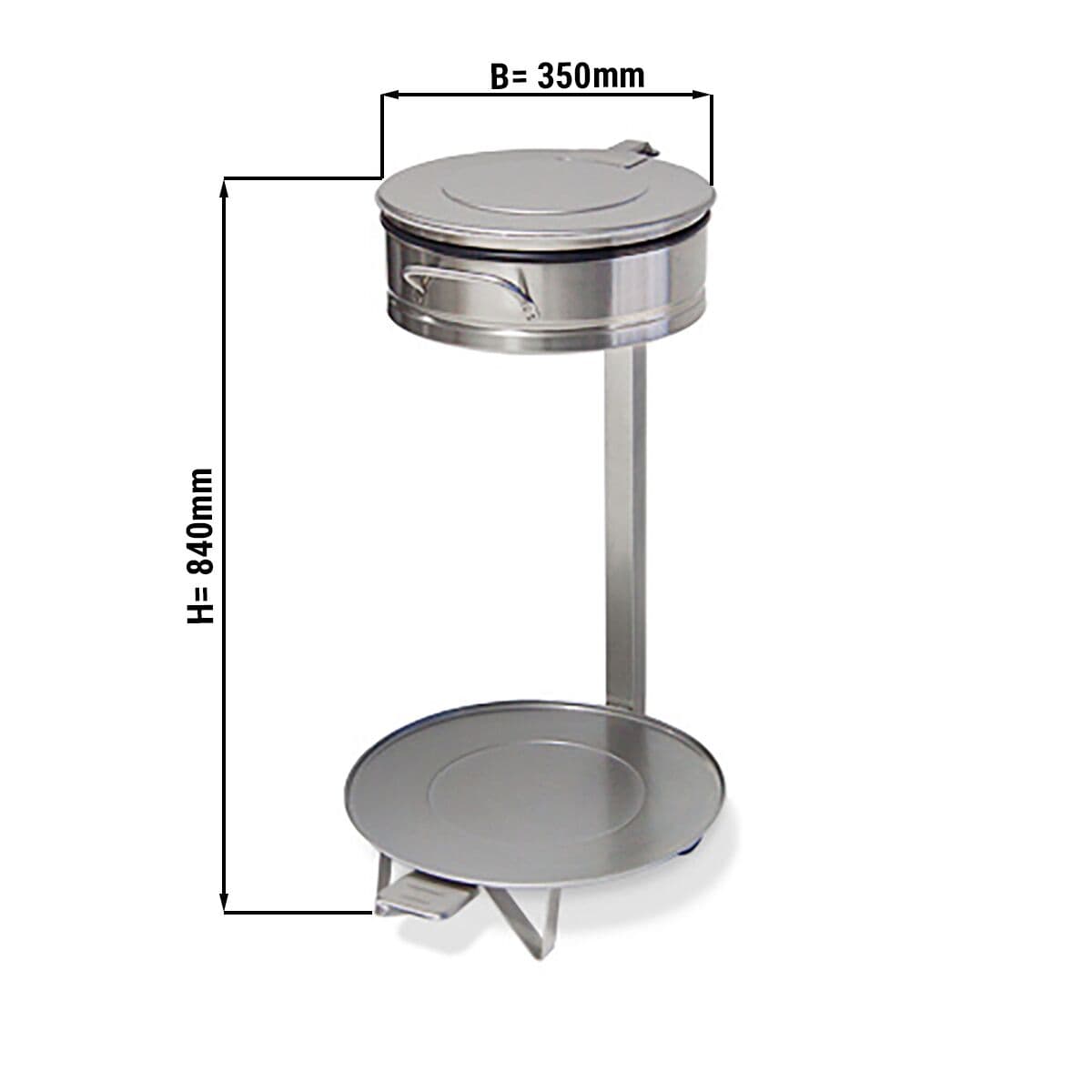 Müllsackhalter mit Fusspedal - Ø 35 cm - Edelstahl