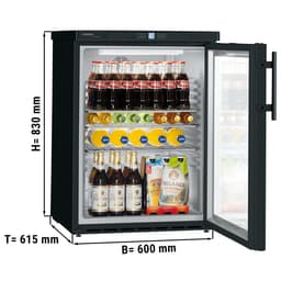 LIEBHERR | Unterbau-Kühlschrank PREMIUM - 130 Liter - mit 1 Glastür - Schwarz