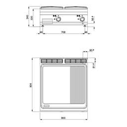 Elektro Bratplatte - 13,2 kW - Glatt & Gerillt