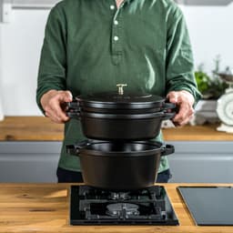 STAUB | STACKABLE SET - Kochtopfset - 3-tlg - Ø 240mm - Gusseisen - Schwarz