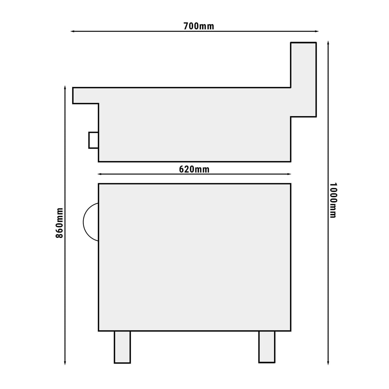 Pommeswärmer - 1,17 kW - 1x GN 1/1 - inkl. Unterbau mit 1 Tür