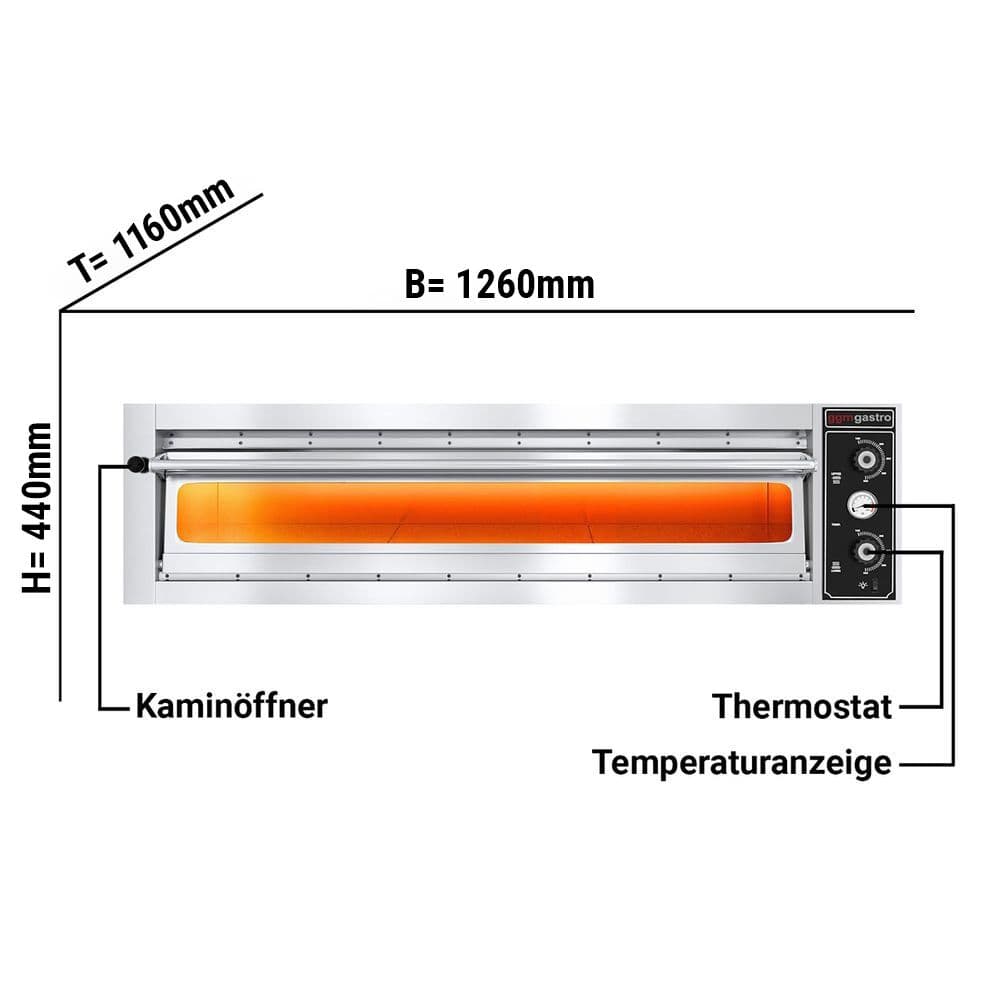 Elektro Pizzaofen - Vollschamott - 9x 30cm - Manuell