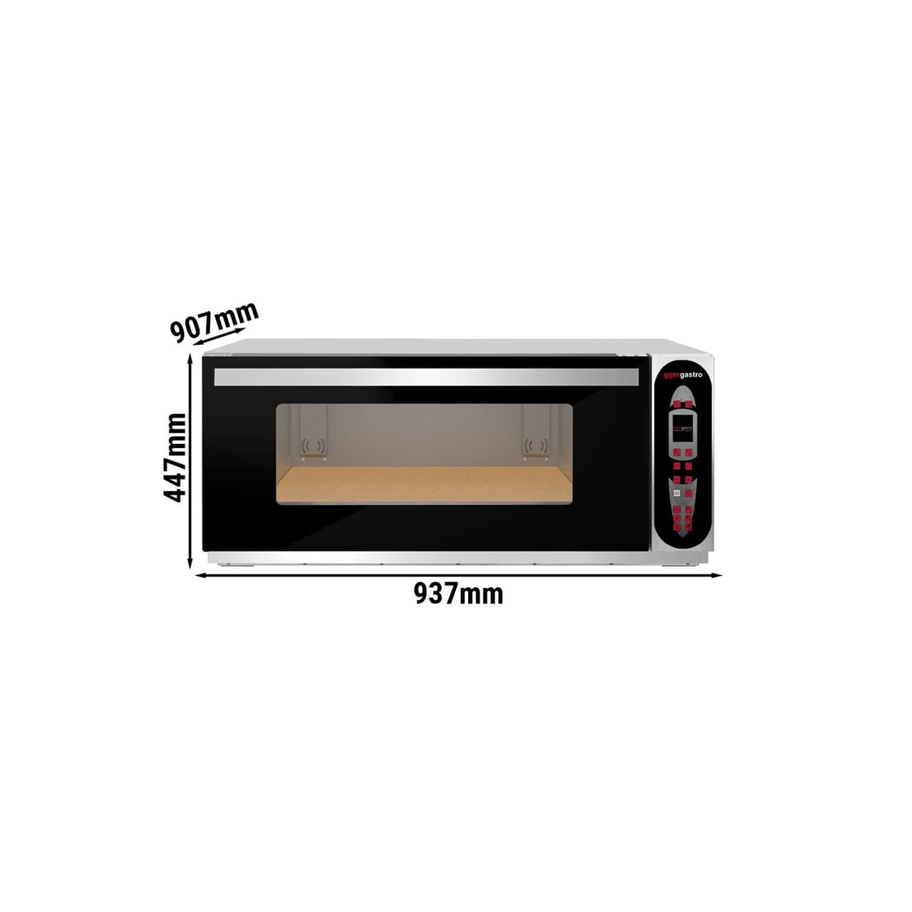 Elektro Pizzaofen - Digital - 2,4″ LCD Display - Stapelbar - 1x EN 60x40