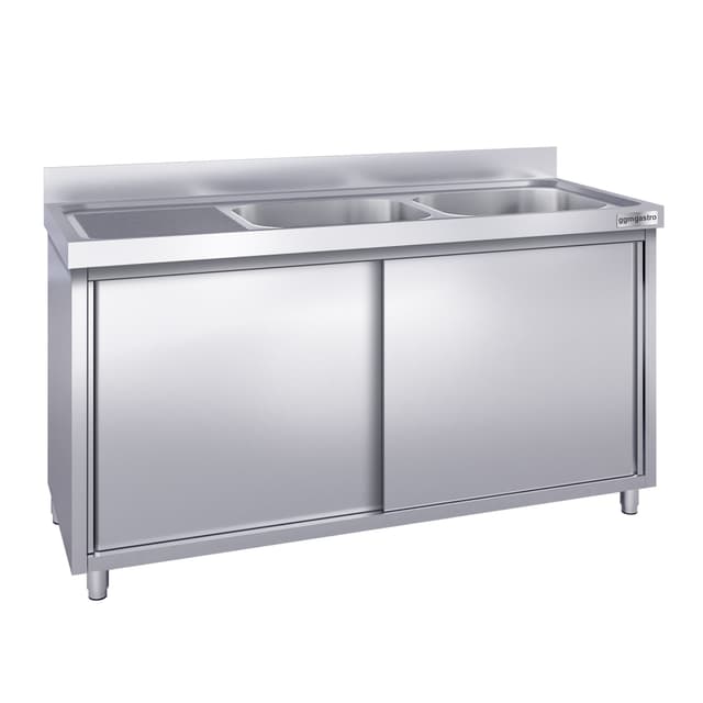 Spülschrank PREMIUM - 1400x700mm - mit 2 Becken rechts