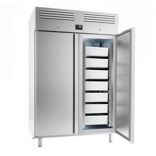 Fischkühlschrank Edelstahl Premium PLUS - EN 60x40- 1240 Liter - mit 2 Türen