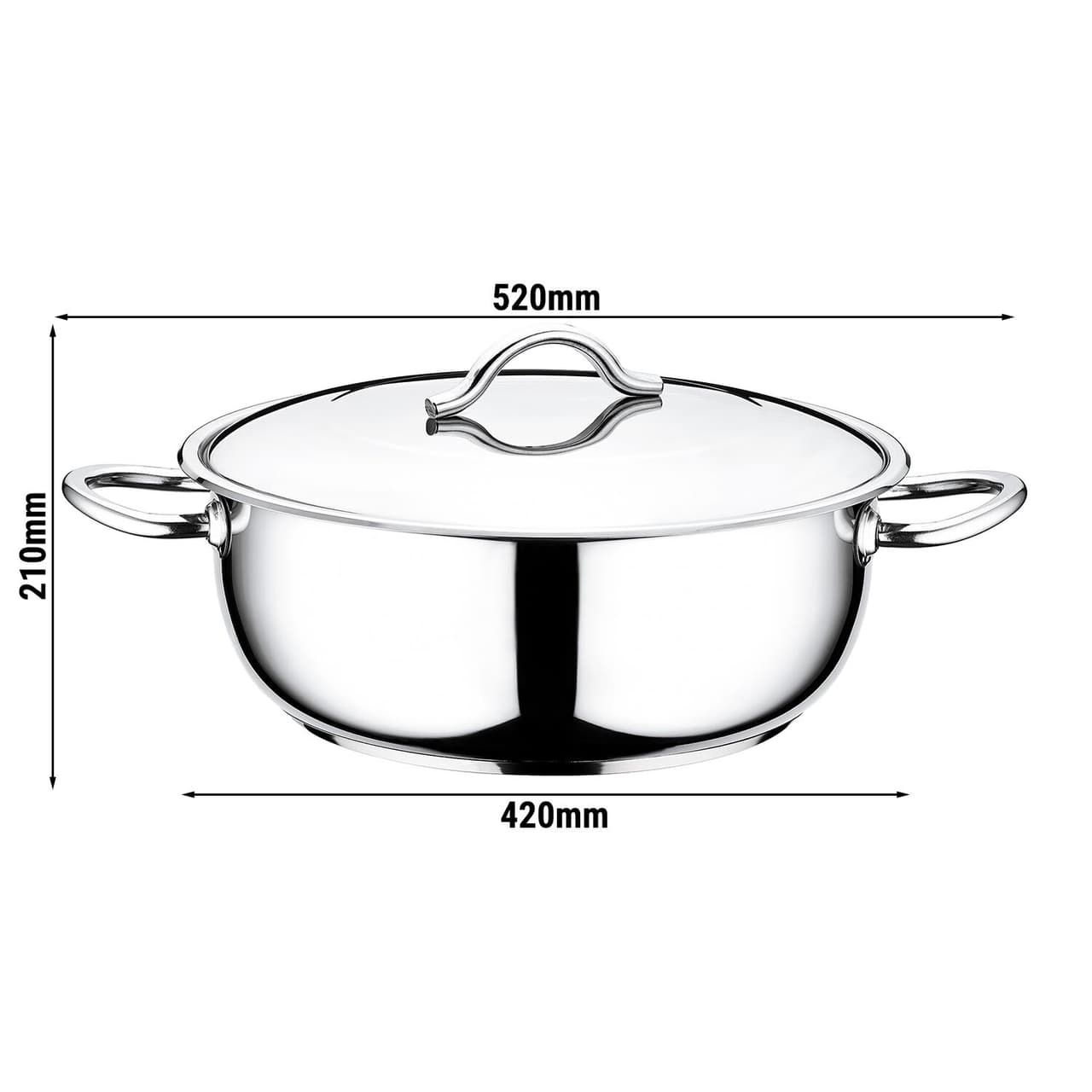 Gastro Edelstahl Saucentopf - Ø 400mm - Höhe: 160mm - 16 Liter