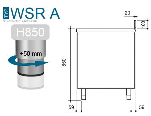 Wärmeschrank PREMIUM - 1800x600mm - mit Aufkantung