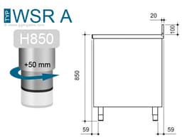 Wärmeschrank PREMIUM - 1800x600mm - mit Aufkantung