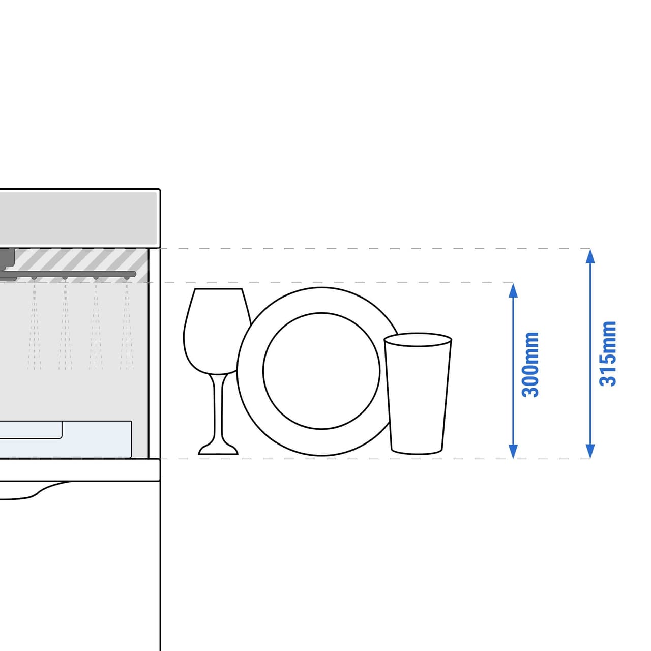 Doppelwandige Gläserspülmaschine - Digital - 2,97 kW - inkl. Entkalker - mit Reiniger- & Klarspülerpumpe