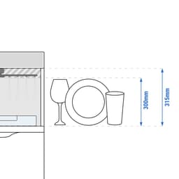 Doppelwandige Gläserspülmaschine - Digital - 2,97 kW - inkl. Entkalker - mit Reiniger- & Klarspülerpumpe