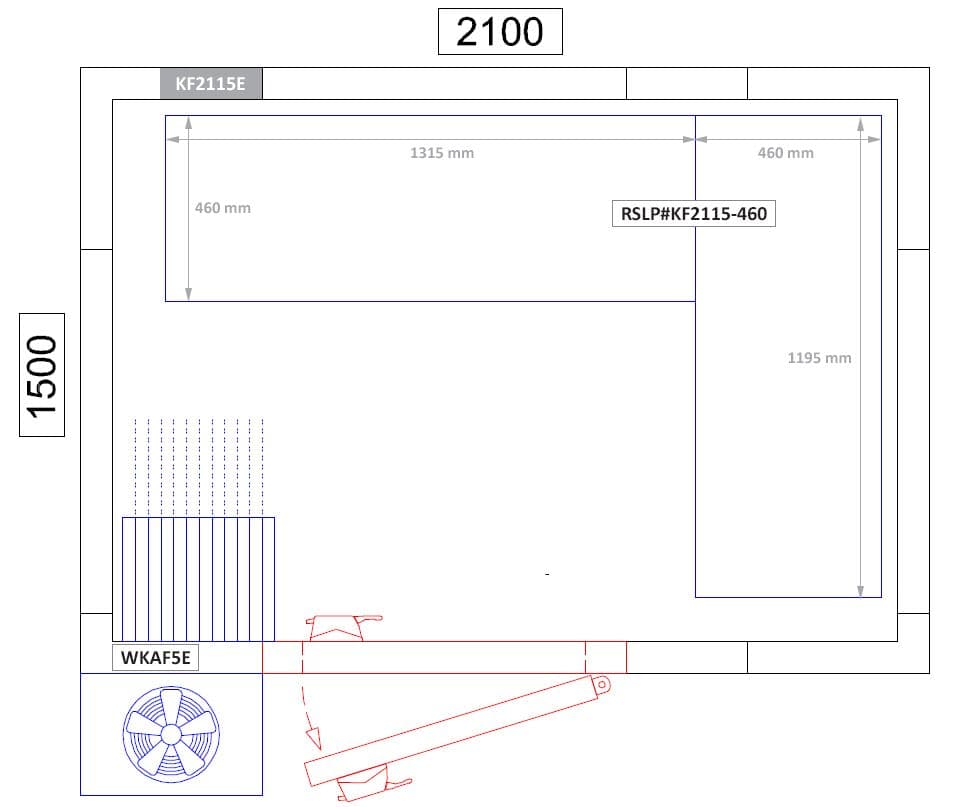 Regalset Aluminium - L-Form - Bautiefe: 460mm