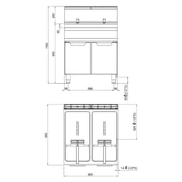 Gas Doppelfritteuse - 20+20 Liter - 35 kW