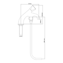 Einloch Batterie - mit 1 Unterspülrohr