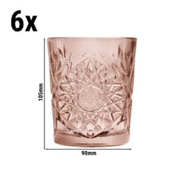 (6 Stück) Allzweck Trinkglas - HOBSTAR - 350 ml - Rosa