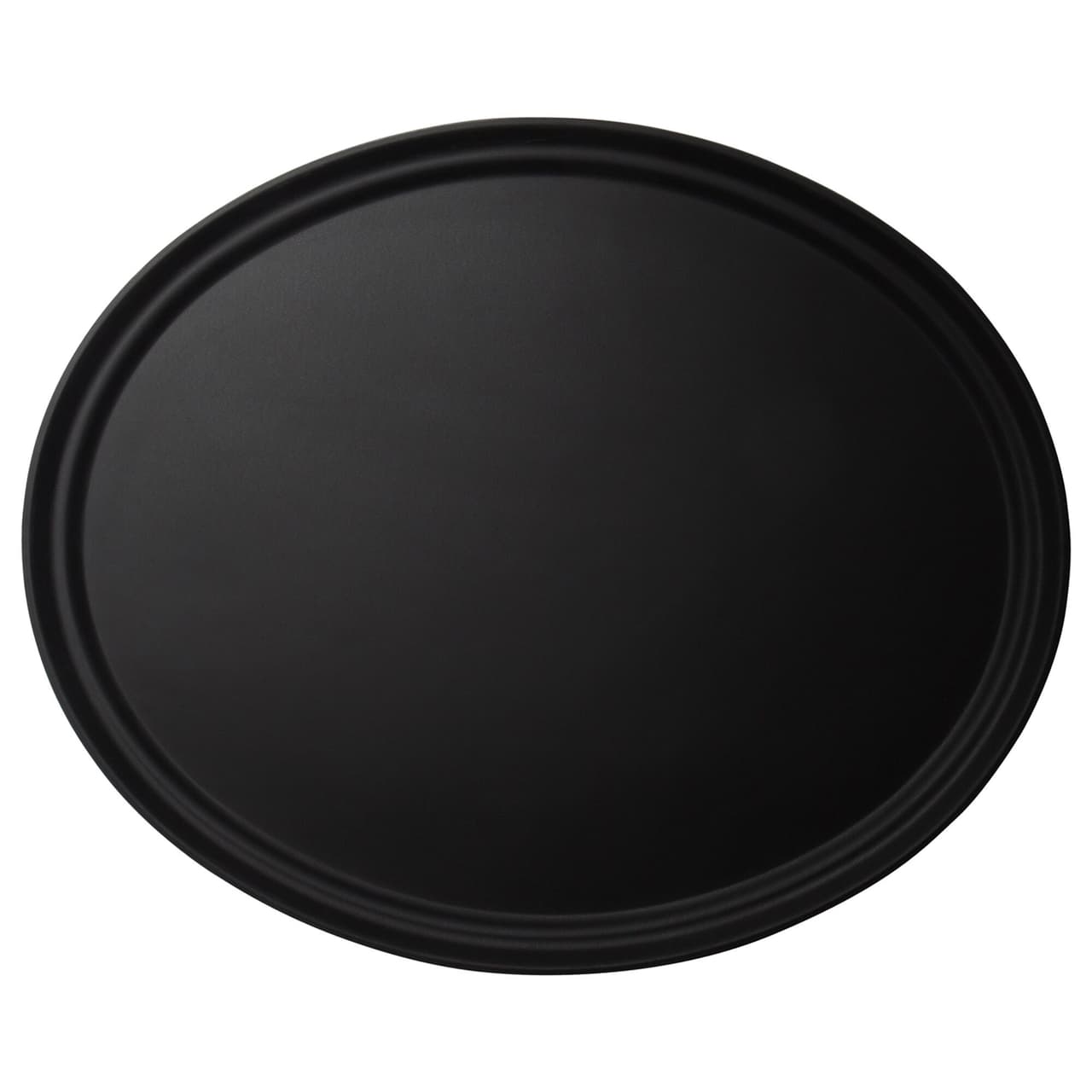 (6 Stück) CAMBRO | CAMTREAD® - Fiberglas Tablett - oval - 735x600mm - niedriges Profil - Schwarz