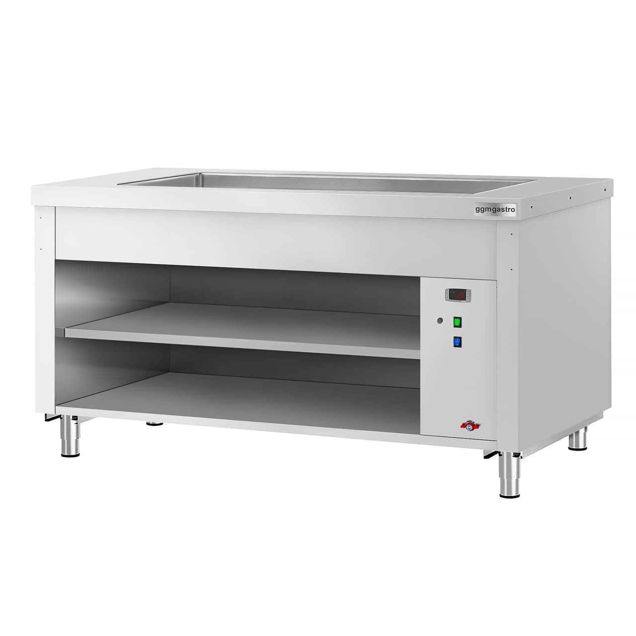 Buffettheke KOPENHAGEN - 1560mm - mit Bainmarie - für 4x GN 1/1 - Edelstahl