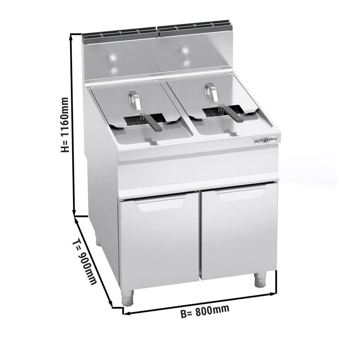 Gas Doppelfritteuse - 20+20 Liter - 35 kW