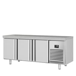 Bäckereitiefkühltisch Premium PLUS - 2185x800mm - mit 3 Türen & Granitarbeitsplatte