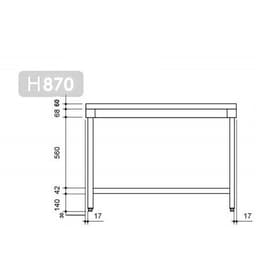 Edelstahl Arbeitstisch PREMIUM - 1800x800mm - mit Grundboden & Verstrebung