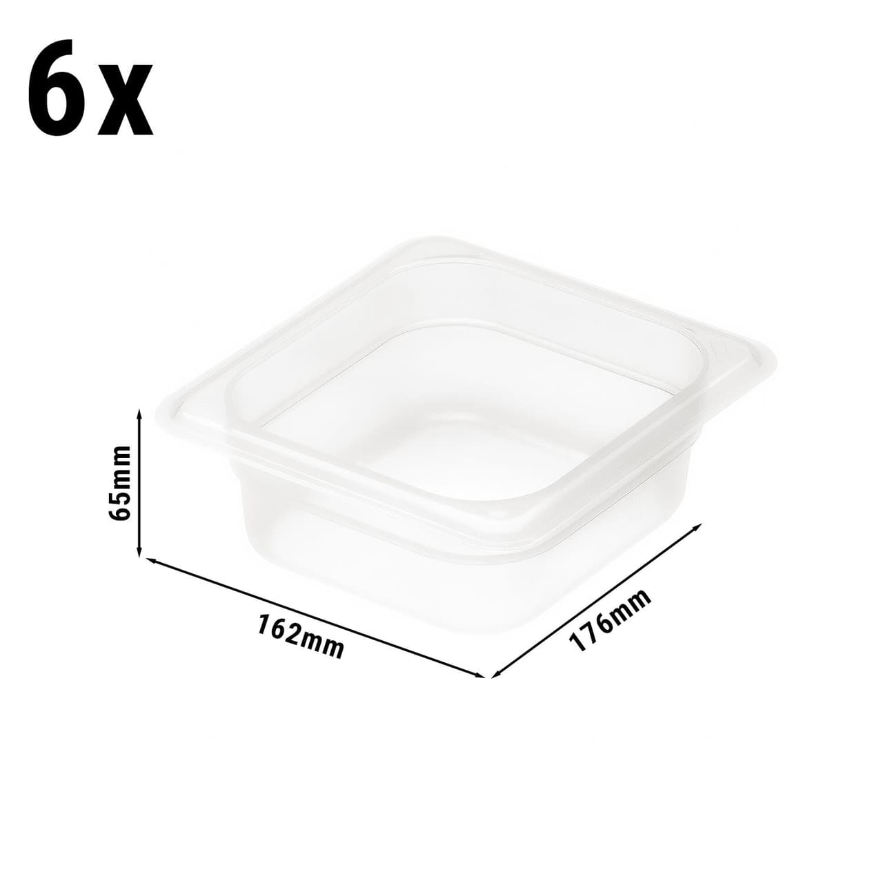 (6 Stück) CAMBRO | CAMWEAR® -  Polypropylen GN 1/6 Behälter - milchig - Tiefe: 65mm