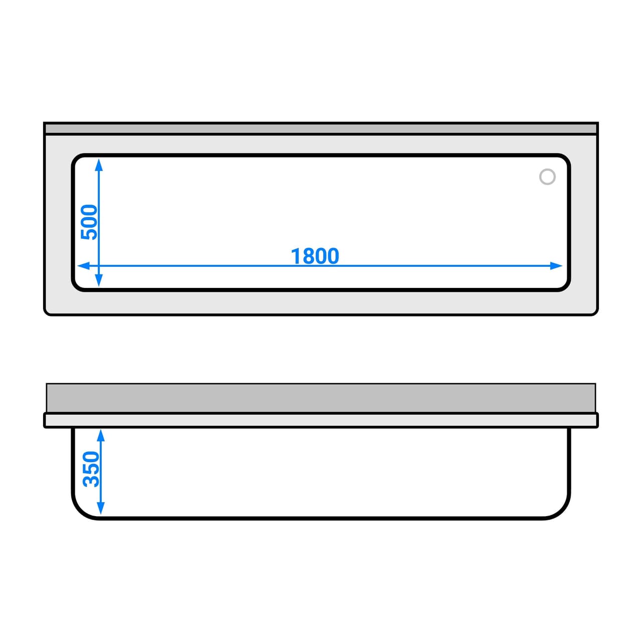 Topfspülschrank - 2000x700mm - mit 1 Becken