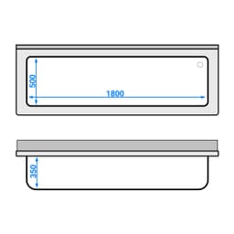 Topfspülschrank - 2000x700mm - mit 1 Becken