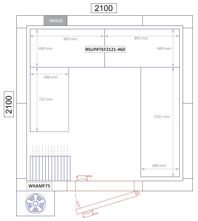 Regalset Aluminium (Eloxiert) - U-Form - Bautiefe: 460mm