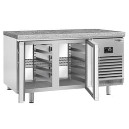 Bäckereikühltisch Premium PLUS - 1618x800mm - mit Durchreiche & Granitarbeitsplatte