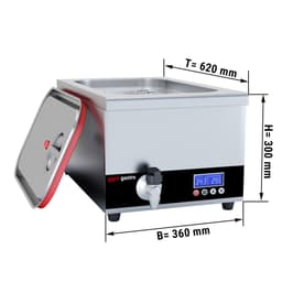 Sous-Vide-Garer - 24 Liter - 700 Watt - mit Ablasshahn & Deckel