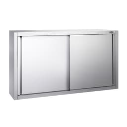 Edelstahl Wandhängeschrank PREMIUM - 1400x400mm - mit Schiebetür - 800mm hoch